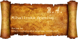 Mihalicska Angelus névjegykártya